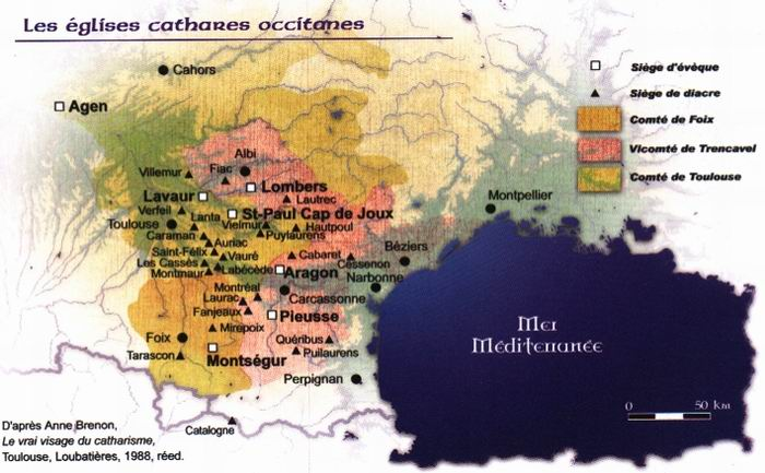 carte des églises cathares